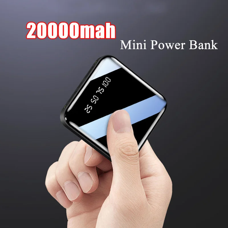 

20000mAh Mini Power Bank Fast Charging Powerbank LED Light Portable Battery Charger PoverBank For iPhone 13 12 Pro Xiaomi Huawei
