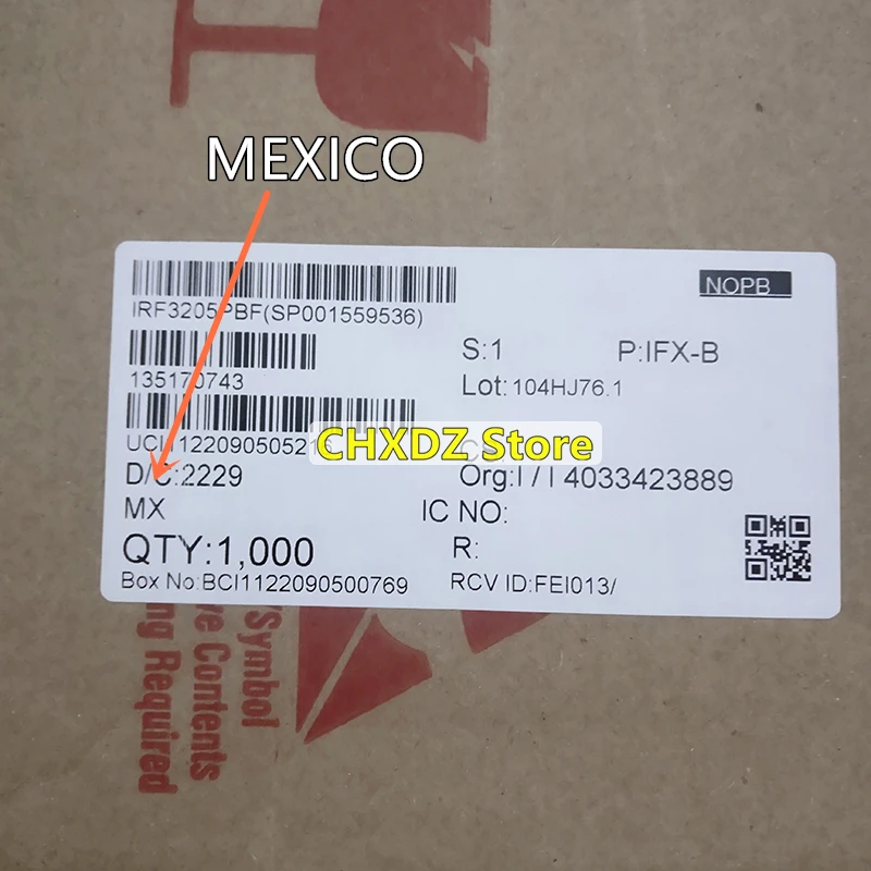 Инвертор CHXDZ IR 100% Мексика оригинал IRF3205 IRF3205PBF 110A/55V TO-220 |