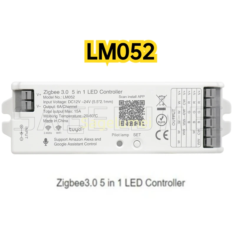 Фото Контроллер LED-лент WIFI BT WB5 2.4G RF LM051 Zigbee 3.0 LM052 Bluetooth Mesh LM053 для 5-в-1 одноканальных, двухцветных, RGB, RGBW, RGB+CCT лент №4