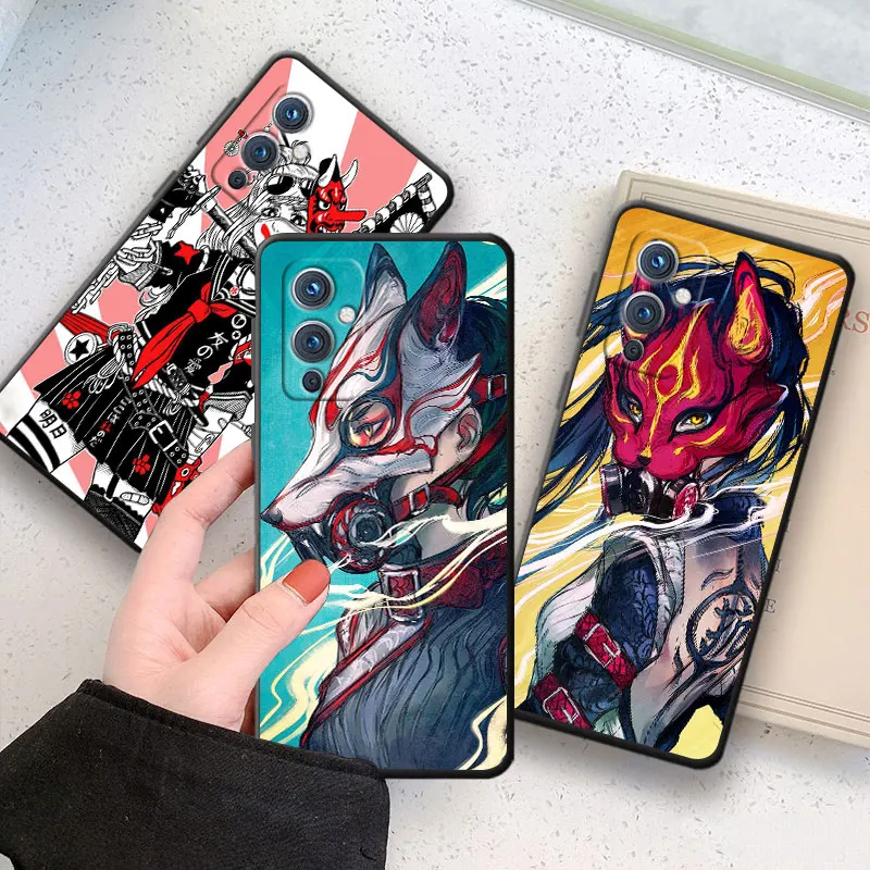 

Anime girl samurai Phone Case For OnePlus 10 9 RT R 8 7 6 T Pro 5G Nord 2 N10 N100 CE CE2 N20 N200 Black Cover