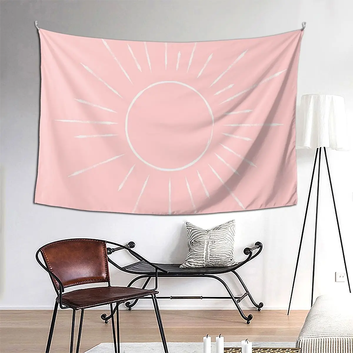 

Sunshine On My Mind Pink Tapestry Hippie Wall Hanging Aesthetic Home Decoration Tapestries for Living Room Bedroom Dorm Room