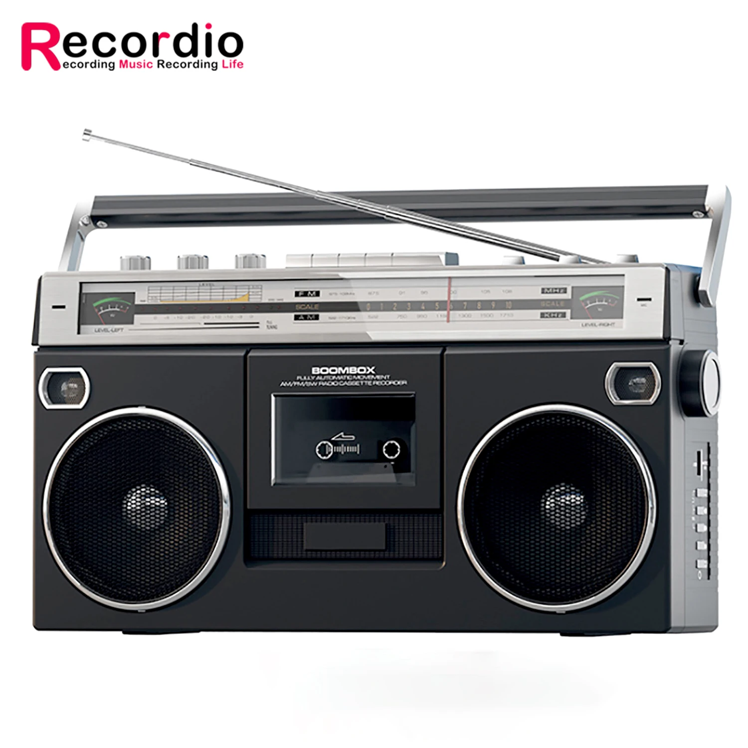 Old-fashioned Nostalgic 80s Retro Stereo Cassette Recorder Radio