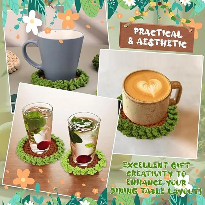 Стартовый набор для вязания крючком взрослых подставка зеленых растений ручной