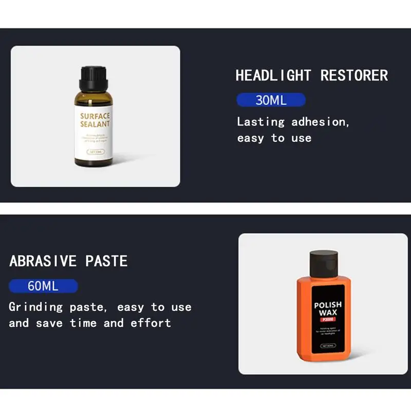 

Car Headlight Restoration Liquid Refurbishment and Repair-Scratched Yellow Polishing Repair Agent Protect Tools Car Supplies