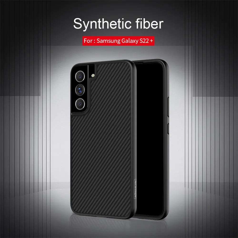 

Nillkin Black Synthetic Fiber Case Back Cover For Samsung Galaxy S22+ Slim Protective Phone Shell Plain