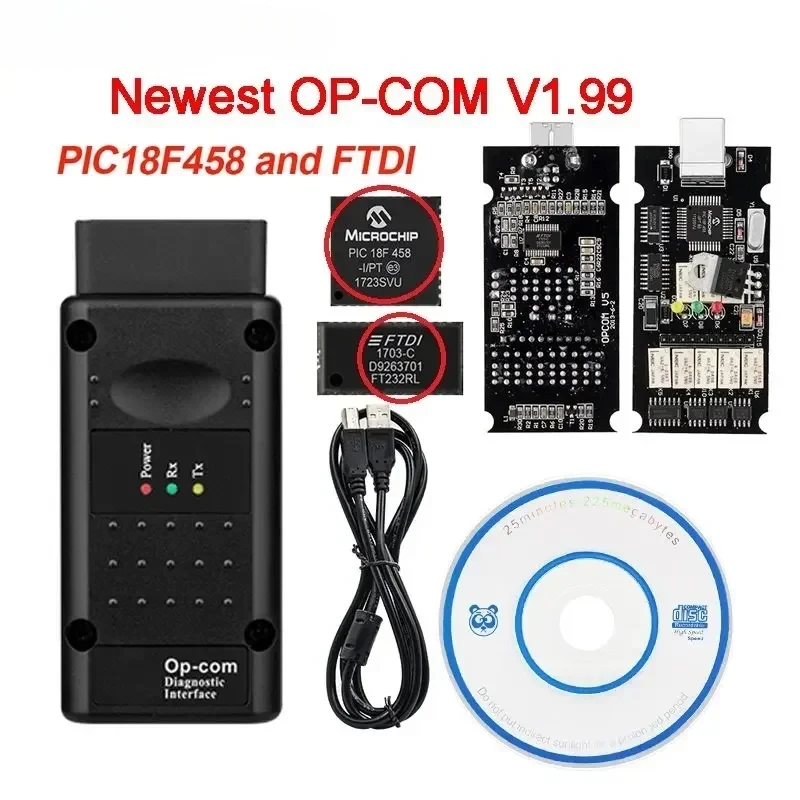 Фото V1.99 OPcom PIC18F458 FTDI V2014 OBD2 автомобильный диагностический инструмент для обновления флэш-памяти Opel OPCOM 200603 Кабель opcom 10-16Pin дляopel №1