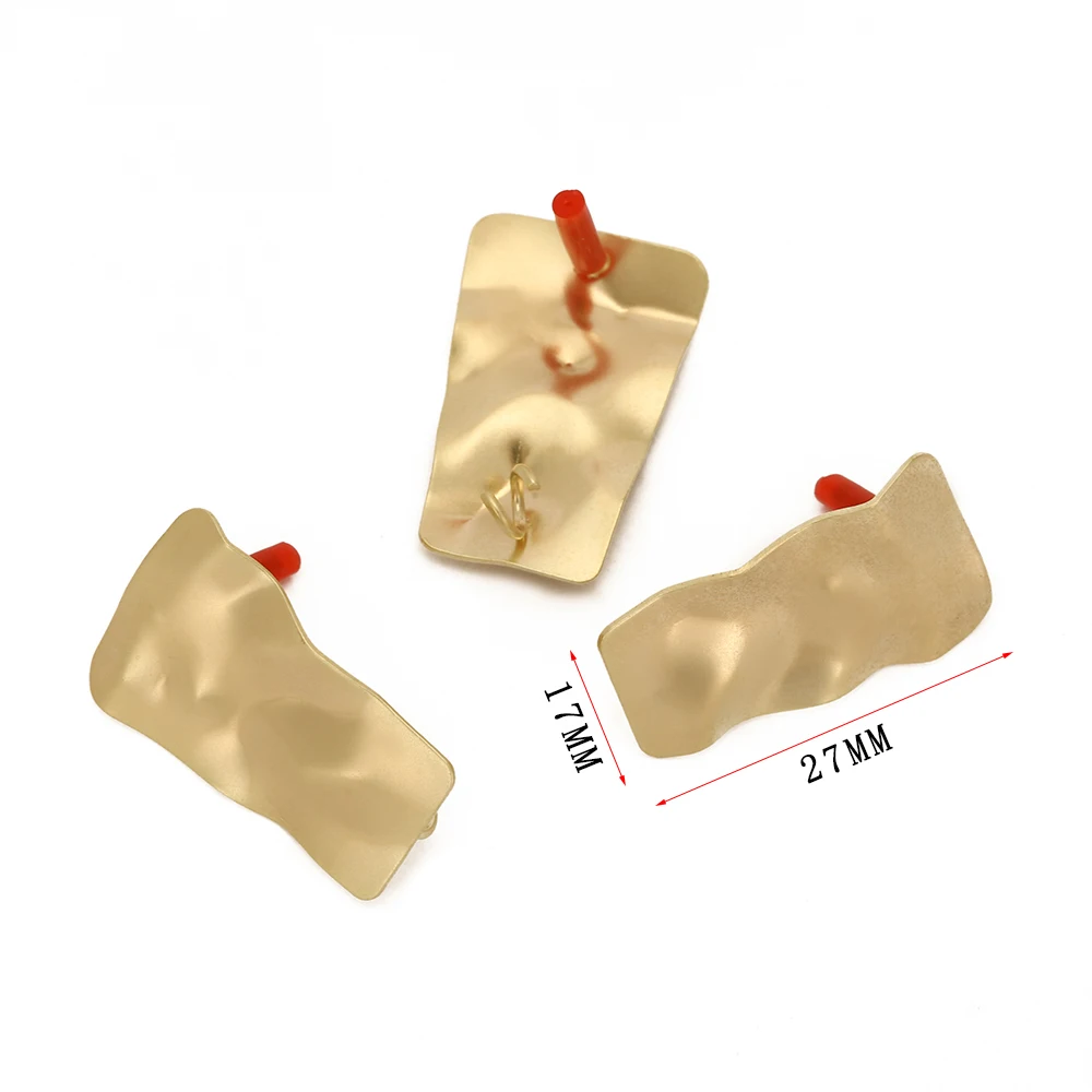 

20pcs Matt Golden Earring Settings Irregular Earrings Base Earrings Connectors for DIY Jewelry Making Accessories
