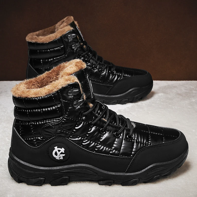 

870 зимняя мужская повседневная обувь, Уличная обувь из хлопка, сапоги для Северного снега, походные ботинки, размеры 39-44