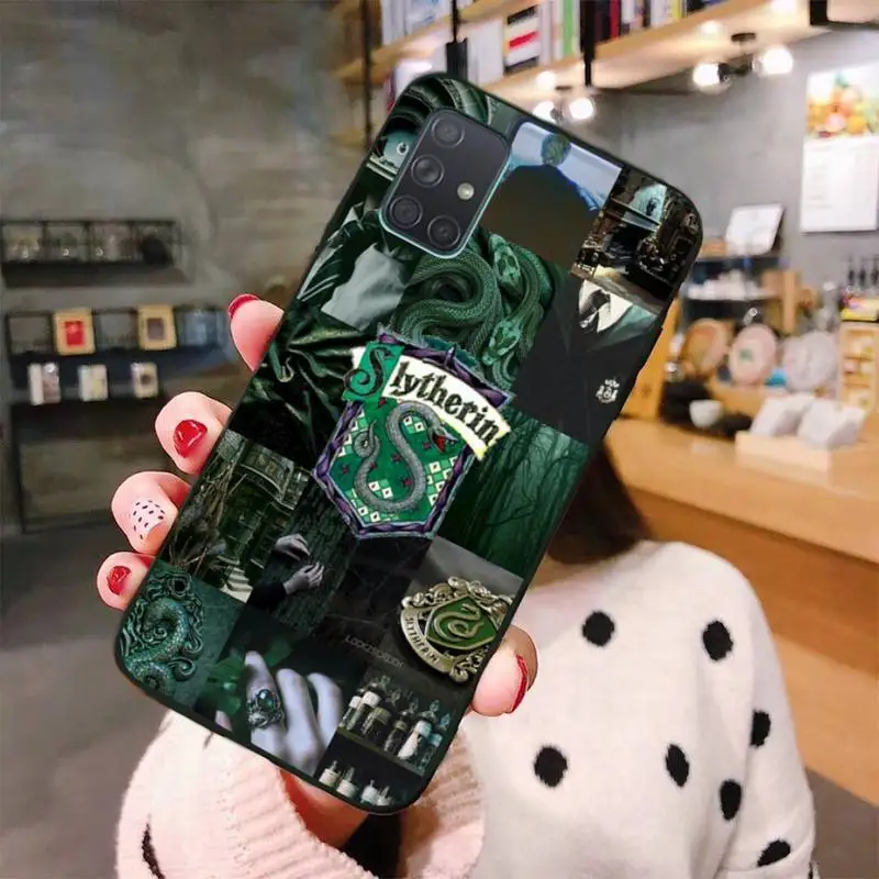 Чехол для телефона Harries Slytherin с символом Хогвартса Samsung Galaxy A52 A21S A02S A12 A31 A81 A10 A30 A32 A50