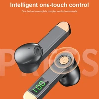 Bluetooth-Compatible Earbud Sports Cordless Rechargeable Earphone Noise-Canceling Fitness LED Headphone Accessories White