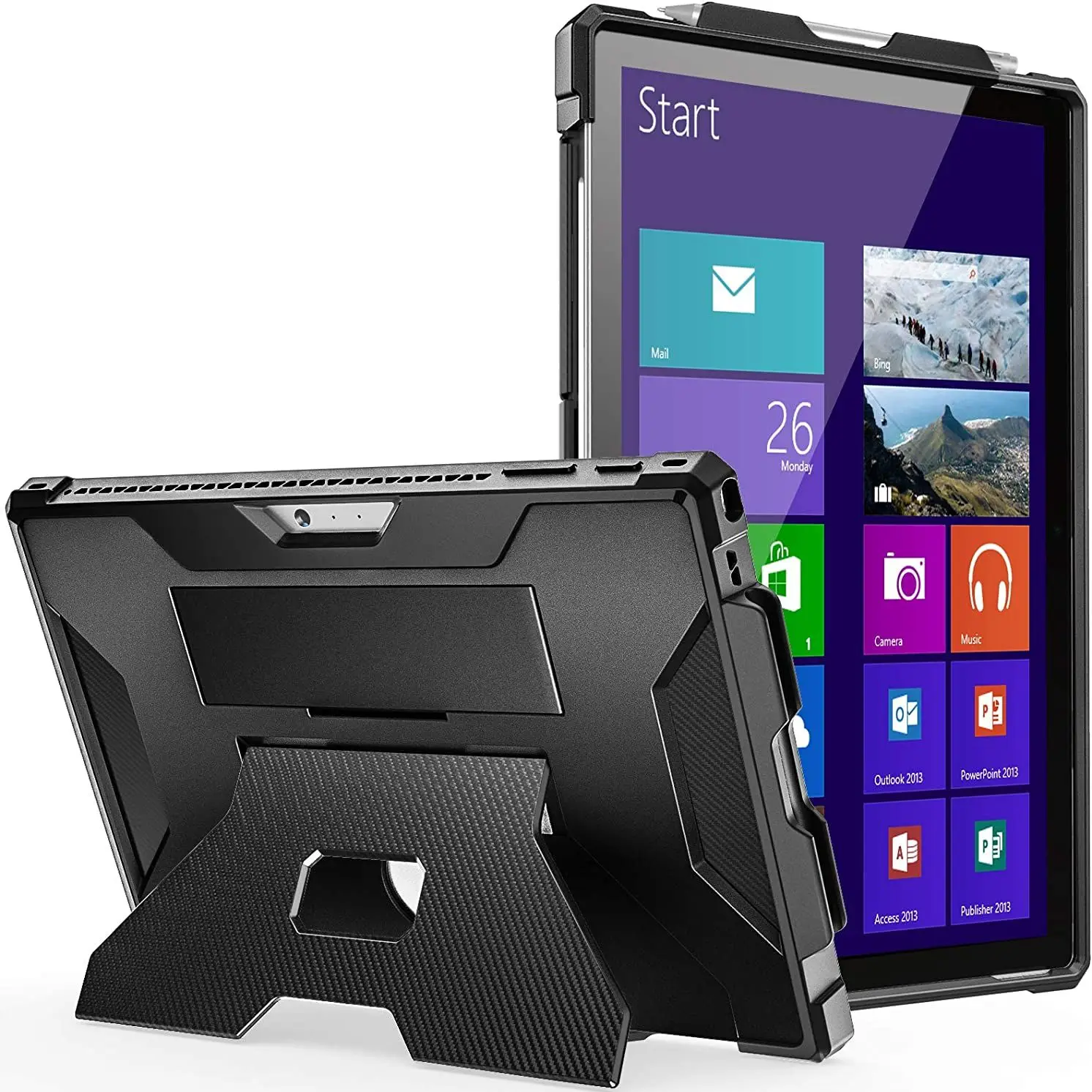 

Case For Microsoft Surface Pro 7 Plus/7/6/5/4/LTE Heavy Duty Shockproof Full-Body Rugged Hybrid Tablet Case with Hand Strap