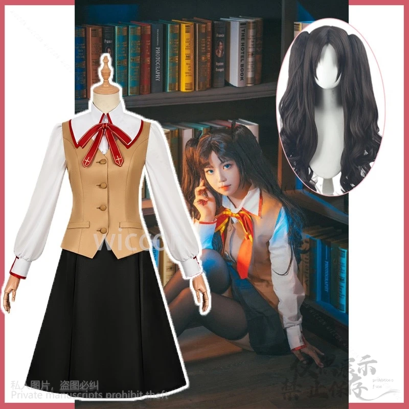 Аниме игра Fate Stay Night Косплей Тосака Рин костюм Jk Shcool униформа Cos юбка женщина Kawaii