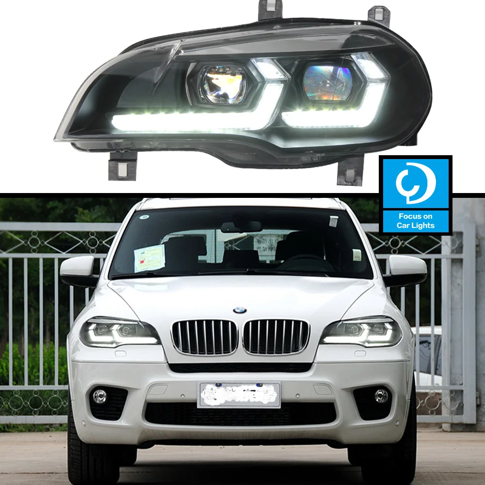 Car Front Headlight  for BMW E70 X5 LED Headlight 2007-2013 E71 X6 Styling LED Dynamic Turn Signal Lens Automotive Accessories