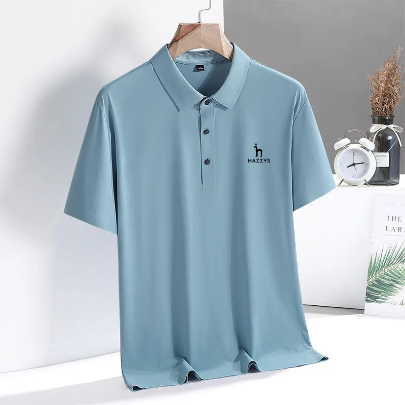 Summer Golf Short Sleeve Men Polyamide fabric Ice silk fast dry Elastic Casual Half Sleeve T-shirt Clothes Men's golf Polo Shirt