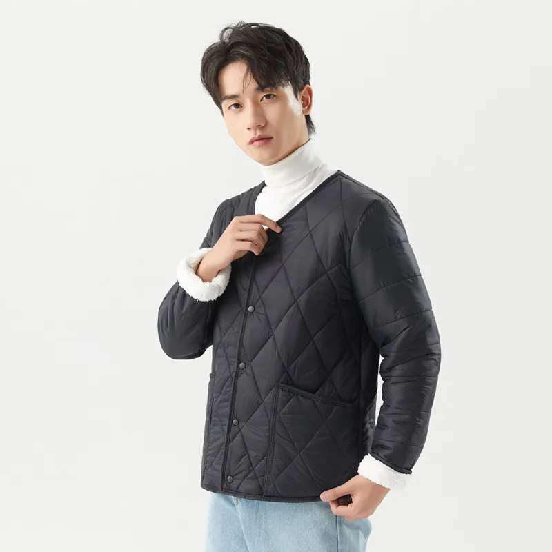 Men's Winter Dad Clothes Outer Wear Cotton-padded Clothes Thickened And Velvet Inner Tank Can Be Worn Inside Warm Jacket Men's