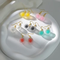 2022 personality temperament round macaron candy earrings girlish fashion fun trend minority design multicolor eardrops gifts