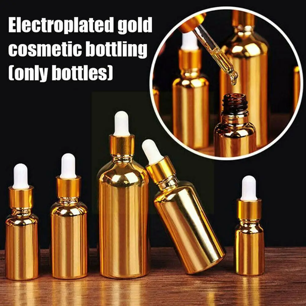 

1pc 20/50ml Essential Oil Dropper Bottle Electroplating Bottling Traval Cosmetics Refillable Gold Empty Bottles Liq R0m1
