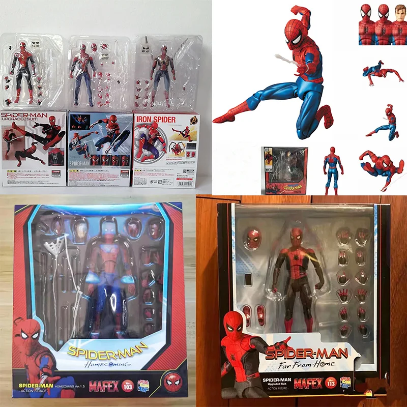 

Spiderman Action Figure SHFiguarts Mafex Spider Man PS4 Action Figure Homecoming Toys Joint Movable Bookshelf Decoration Doll