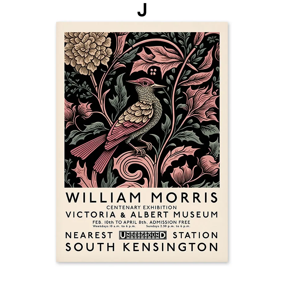 Винтажный постер с изображением Вильяма Морриса абстрактная картина маслом