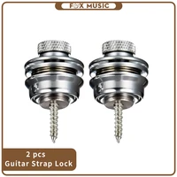 2pcs set guitar strap lock sliver straplock button for acoustic electric guitar bass guitar parts accessories new