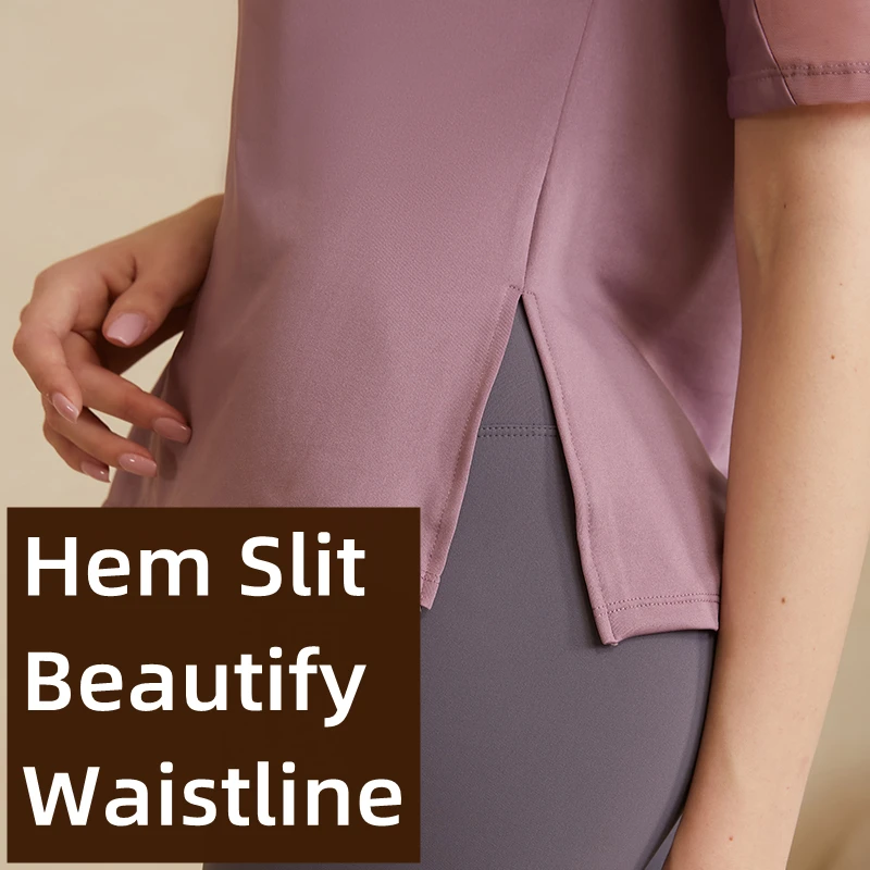 2022 Summer Mesh Breathable Yoga Shirts Woman Sports T-shirt Gym Workout Short Sleeve Fitness Clothes Tops Ladies Gym Tee