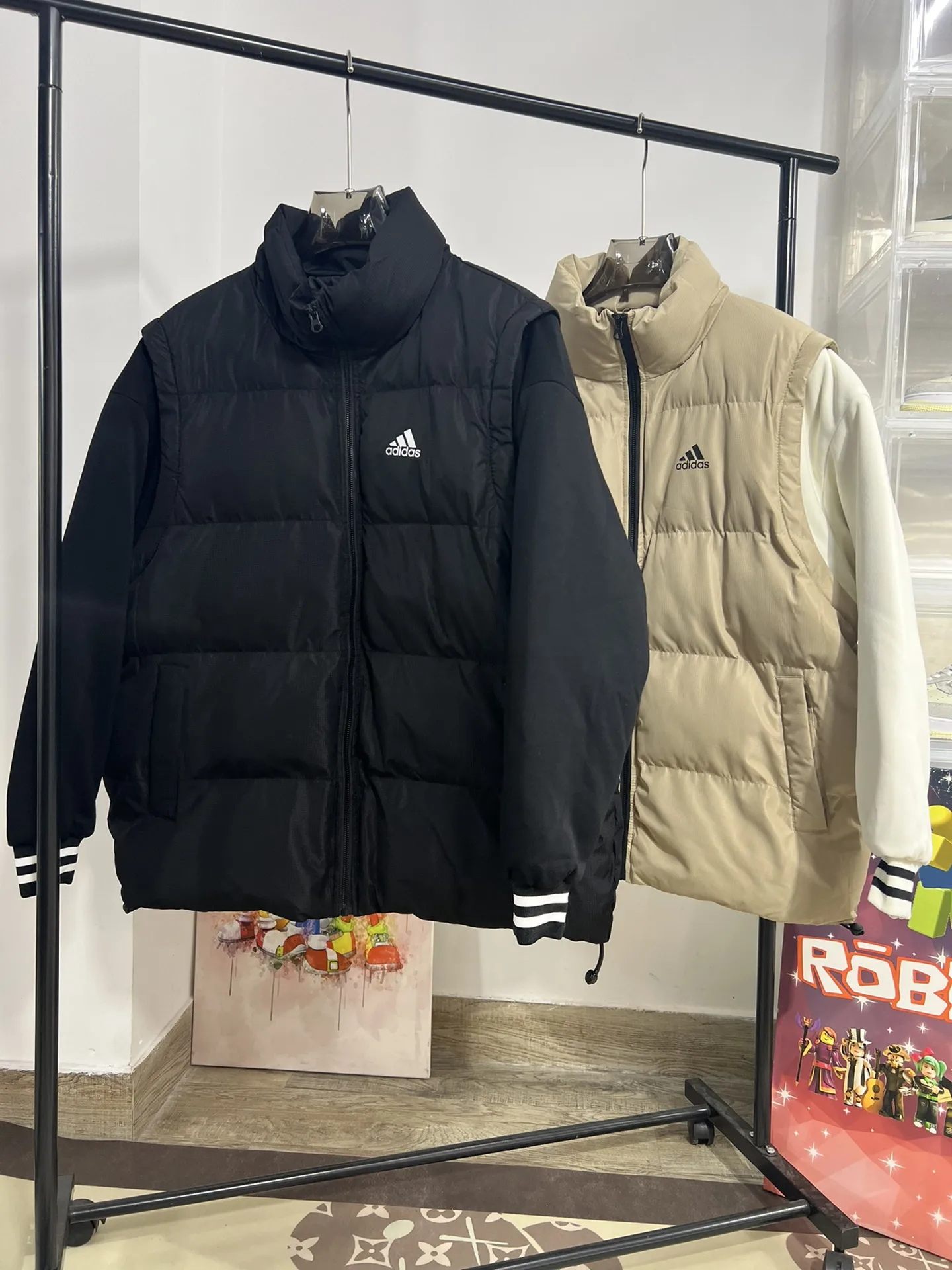 Пуховик adidas ветрозащитный против пятен морщин Тонкая посадка Зимняя согреться