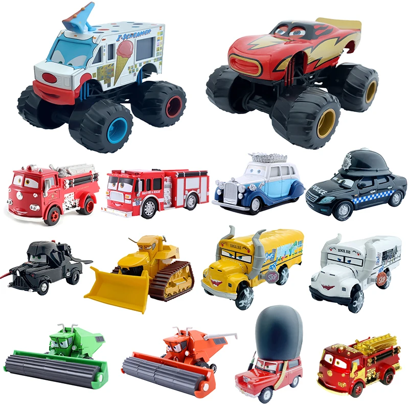 

Disney Pixar Cars 2 3 Diecast Metal Toy Monster Lightning McQueen Bigfoot offroad Frank Fritter truck DocHudson Kids Boy gift