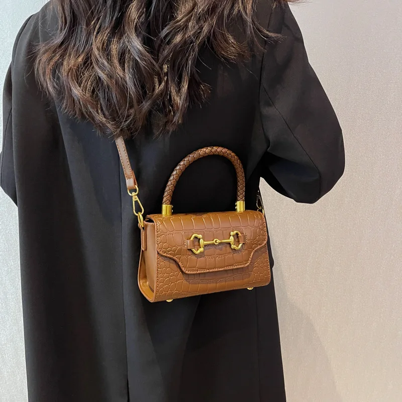 Texture Leather Handbags for Women 2023 Designer Luxury Fashion Shoulder Messenger Bags Commuter Portable Small Crossbody Bag