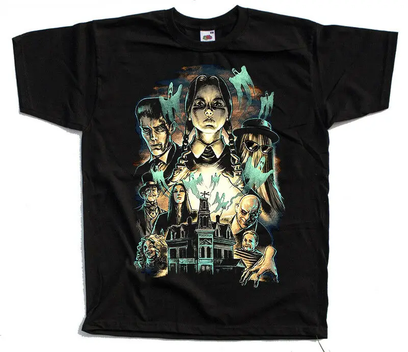 

The Addams familly V1 BLACK T SHIRT ALL SIZES S-5XL Christina Ricci Raúl Juliá