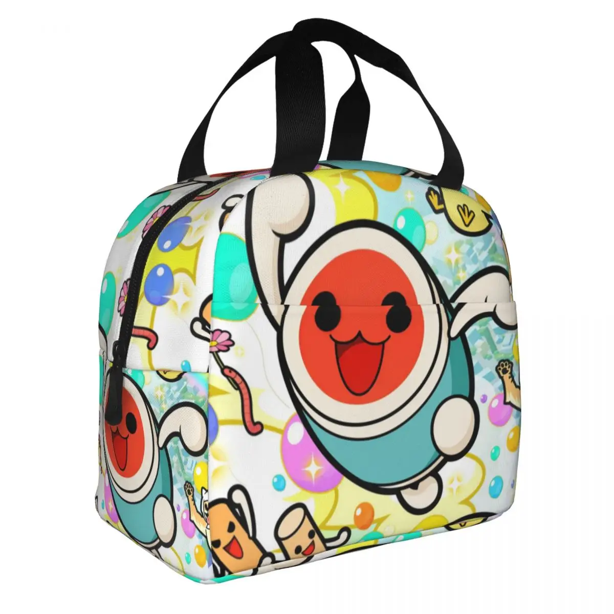 

Taiko No Tatsujin Lunch Bento Bags Portable Aluminum Foil thickened Thermal Cloth Lunch Bag for Women Men Boy