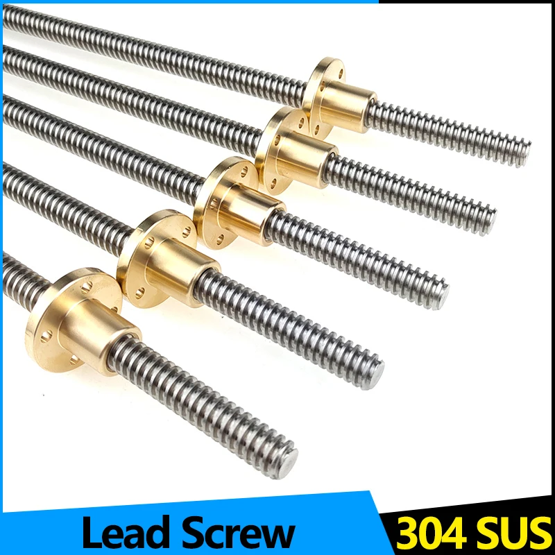 

Stainless Steel Threaded Rod T8 Lead Screw with Brass Nut for 3D Printer Machine Z Axis Linear Guides Stepper Motor