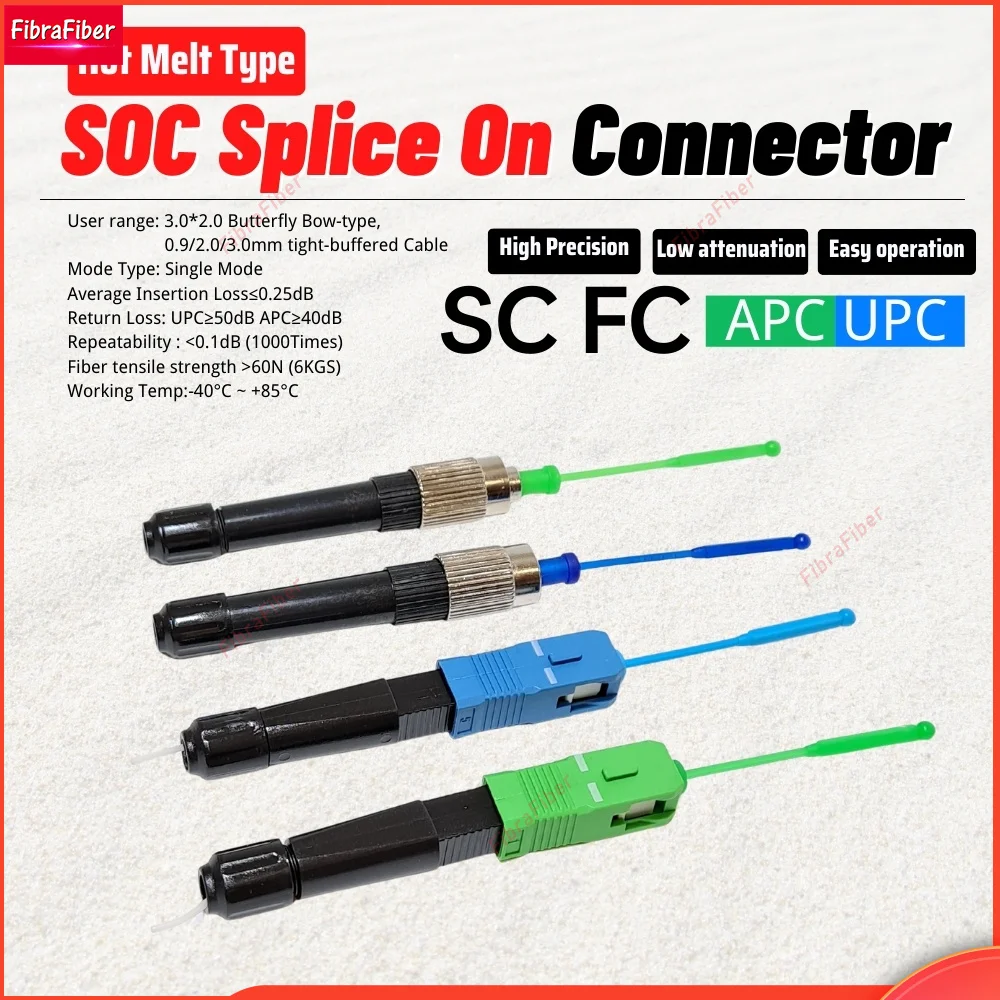 

Hot melt 10pcs/lot FTTH SC UPC Hot Melt Joint Weld joints SC FC Fiber Optic Connector Fusion Splicer Fiber adaptor