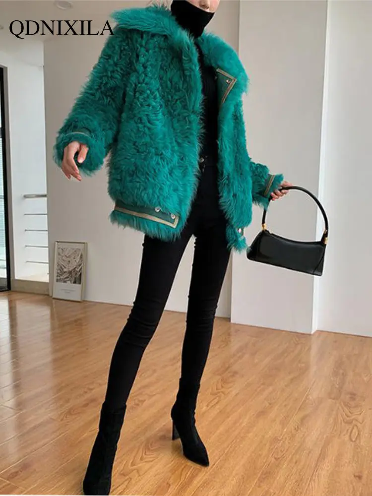 Winter Jacket Women 2022 New Fur All-in-one Loop Fur Lamb Coat Women's Short Faux Fur Coat Winter Coat for Women Fur Coat Women