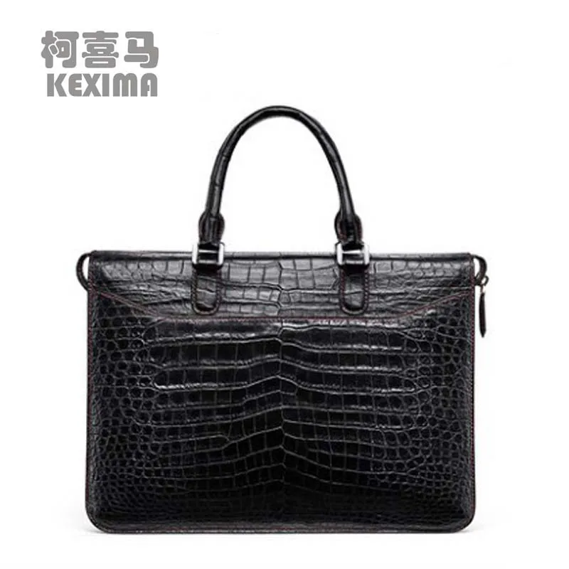 KEXIMA gete new Crocodile  briefcase business man handbag Nile crocodile skin single shoulder bag crossbody bag computer men bag