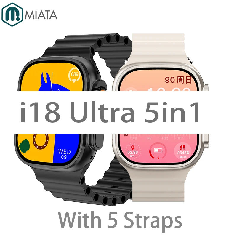 

2023 Iwo Ultra Smartwatch With 5 Straps Man Woman Fitness Sprot BT Call Original 1:1 Smartwatch For Apple Android Phone Series 8