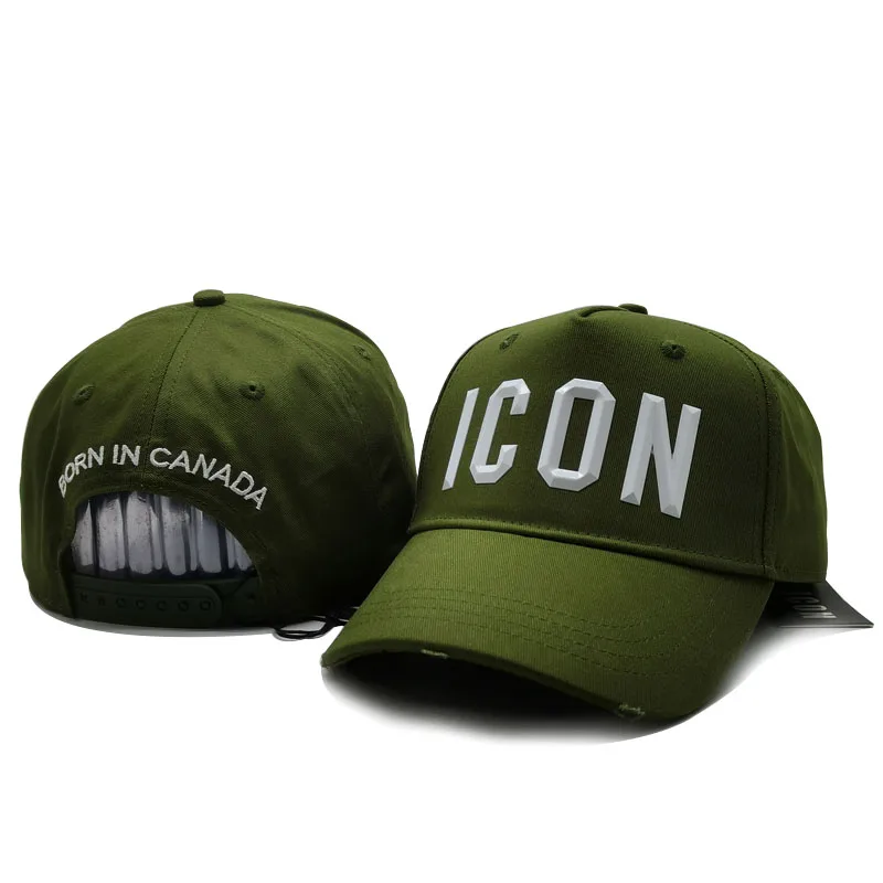 Brand ICON Baseball cap High quality cotton ICON letter glue pressing men's Baseball cap hip-hop Snapback hat father hat