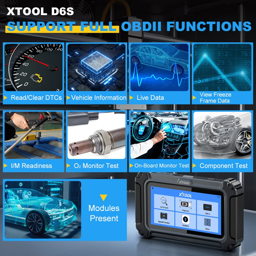 Фото D6S TPMS сброс инжектора, состояние 30 + отдыха, 12 В, 24 В, сканер, автомобильные диагностические инструменты, диагностическая машина OBDII для всех автомобилей №1