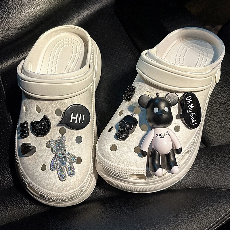 2023 Hot Sale Croc Charms Luxury for DIY Fashion Shoe Vintage Clogs Bear Accessories Gifts |