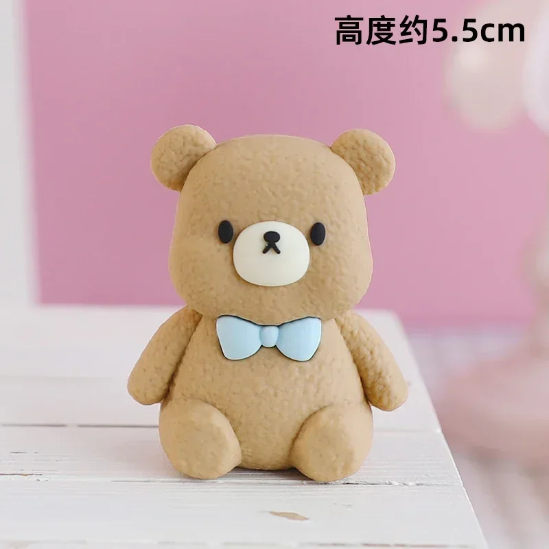 

Netflix Children's Cake Decoration Pink Blue Bow Bear Train Doll Ornament Baby Boy Girl Birthday Cake Decorative Balls Insert