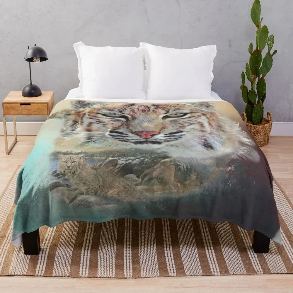 Плед Bobcat для дивана тонкие милые Клетчатые Шерстяные одеяла