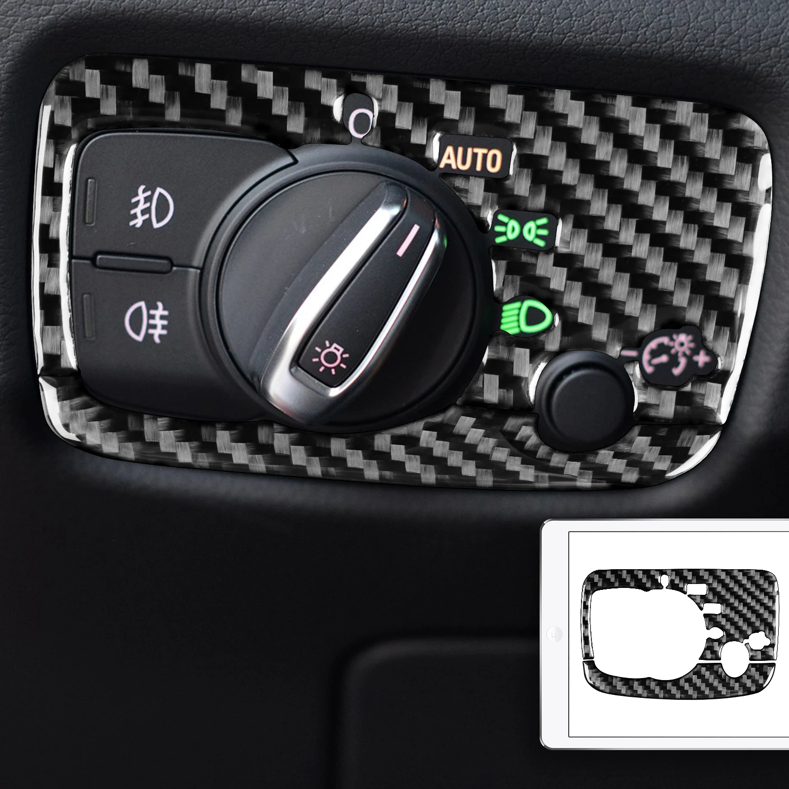 

Аксессуары для Audi A3 S3 RS3 8V 2013 2014 2015 2016 2017 2018 Стайлинг Автомобильная фара из натурального углеродного волокна Переключатель отделка рамка