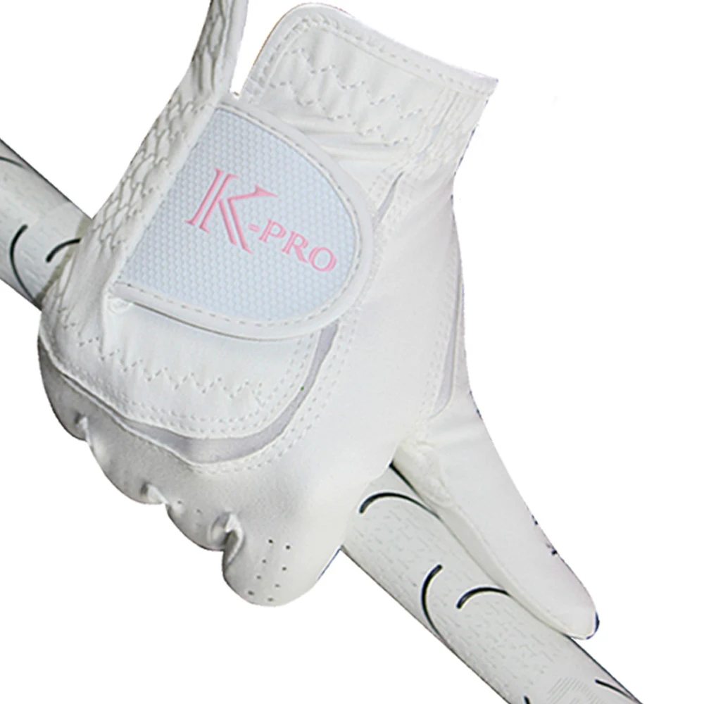 1Pair Golf Gloves for Women Pink Soft Fiber Breathable Non-slip Left&Right Hand Wear-resistant Sunscreen Fashion Sports Gloves