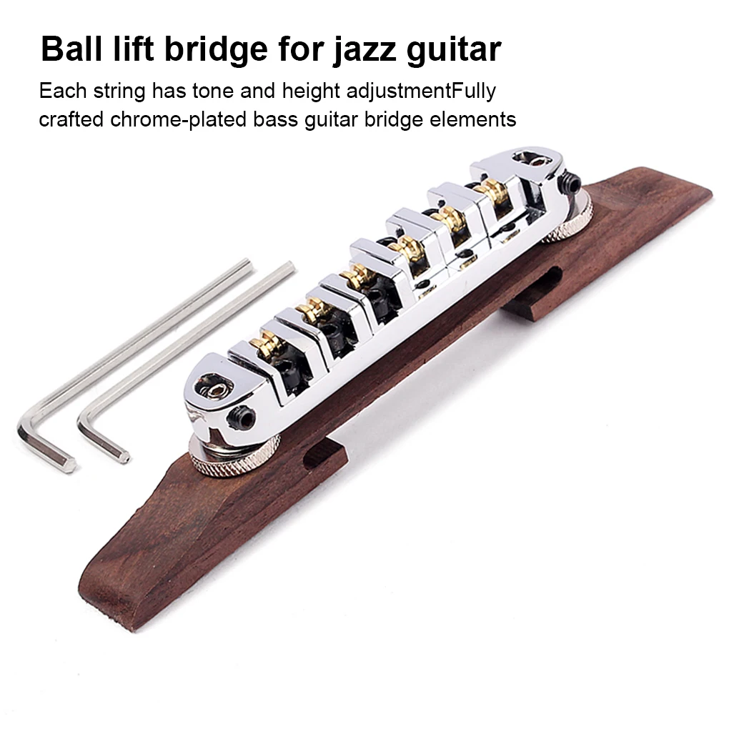 

Guitar Saddle Bridge with Spanner Adjustable Music Instrument Repairing Kit Attachment for Player Musician Beginner