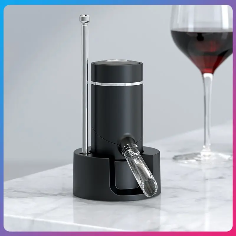 

Removable Base Electric Decanting Wine Dispenser Wine Decanter Dispenser One-touch Quick Sobering Stainless Steel 2-in-1