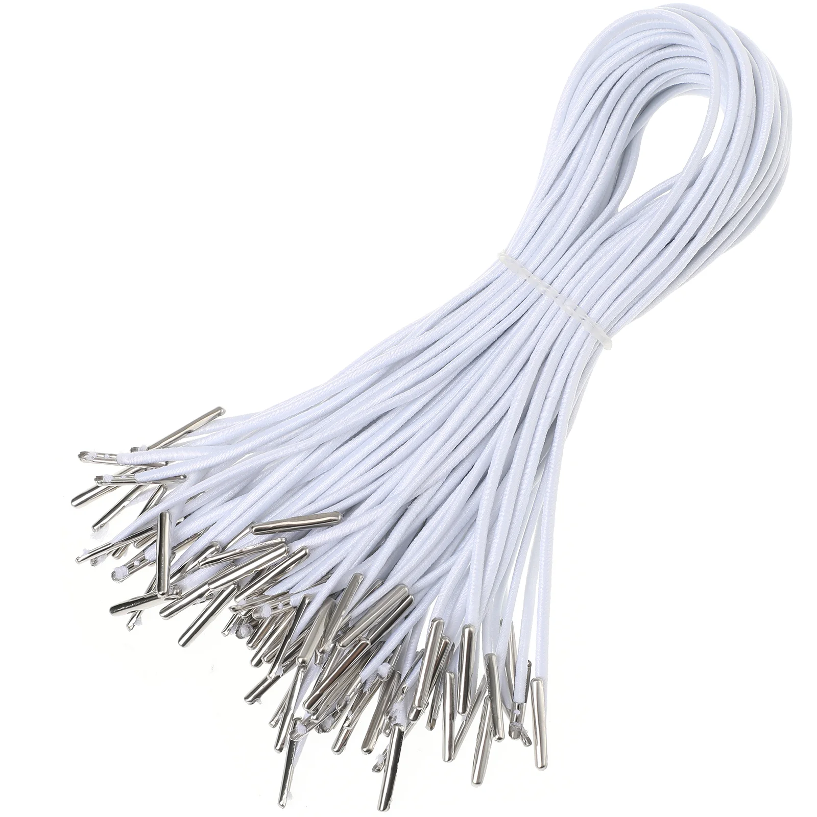 

50pcs Barbed Elastic Cord Elastic Band Elastic Rope Elastic String Heavy Stretch Elastic Spool Knit for Sewing White