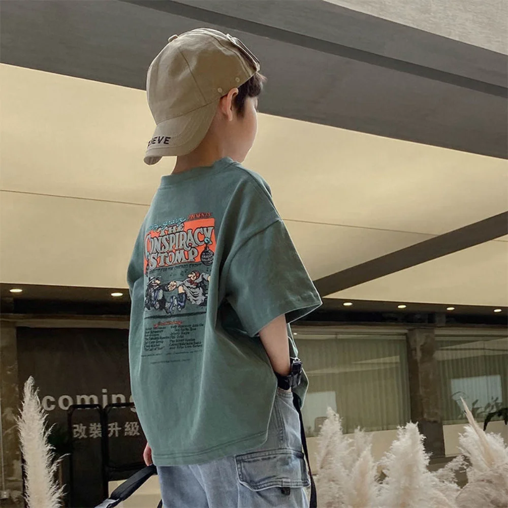 Детская футболка с короткими рукавами и круглым вырезом