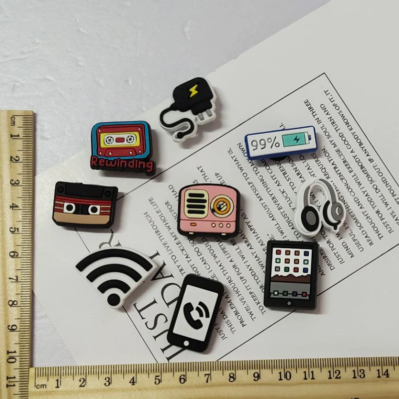 

Croc Charms PVC Shoe Charms DIY Electronic Digital Aceessories Clogs Decorations Cartoon Shoe Charms Clogs Buckle