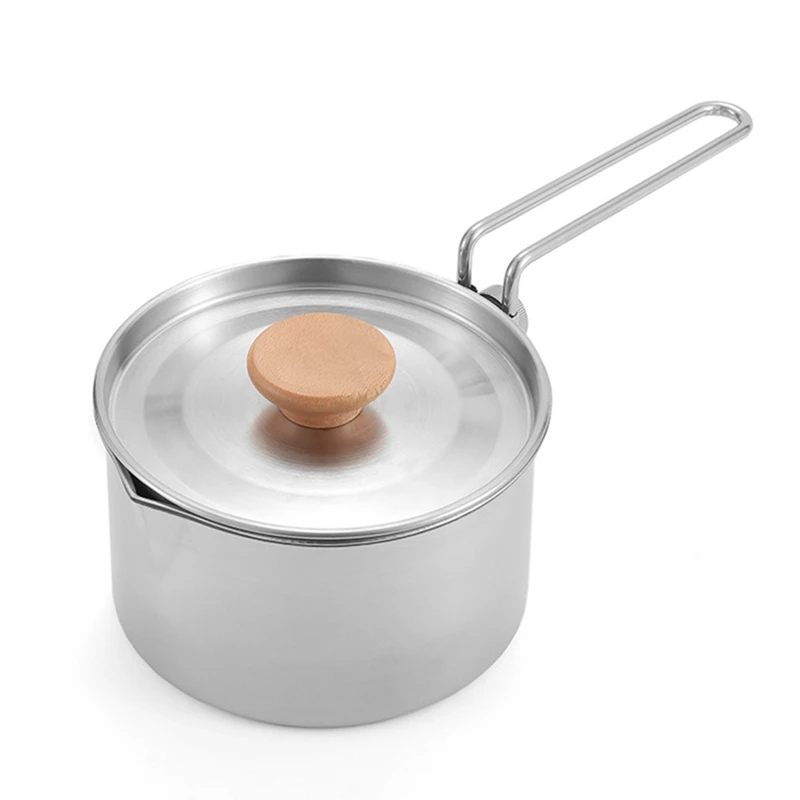 

1L Outdoor Multifunctional Stainless Steel Kettle Portable Coffee Pot Foldable Camping Pot Teapot Travel Cooking Tool