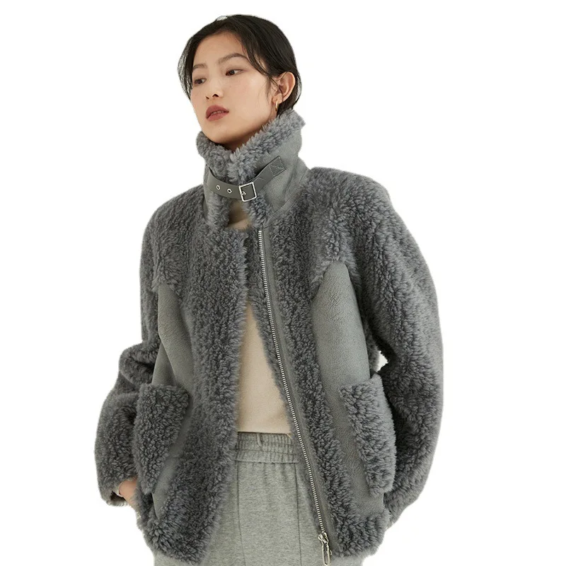 2022 New Fur Cashmere Coat Womens Fashion Composite Fur Wool Coat for Women