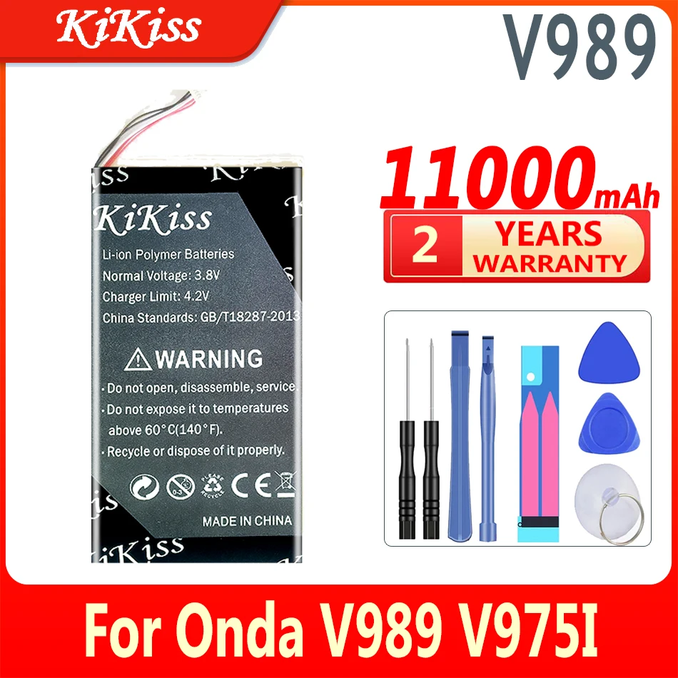 

KiKiss 100% New Battery V989 (5 Line) 12500mAh for Onda V989 V975I V975W Tablet PC 5-Wire Plug 9.7 inch Batteries